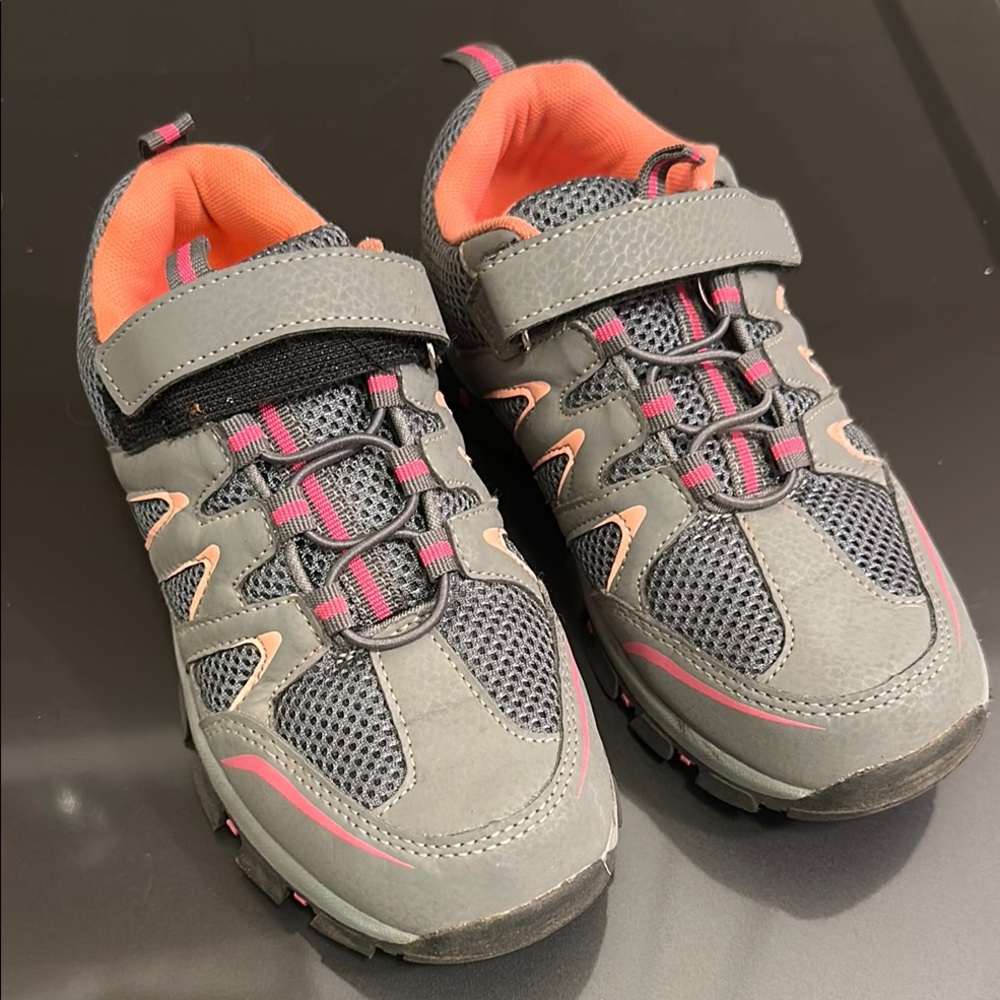 Girls size 2 Gray and Pink Kids Hiking Shoes